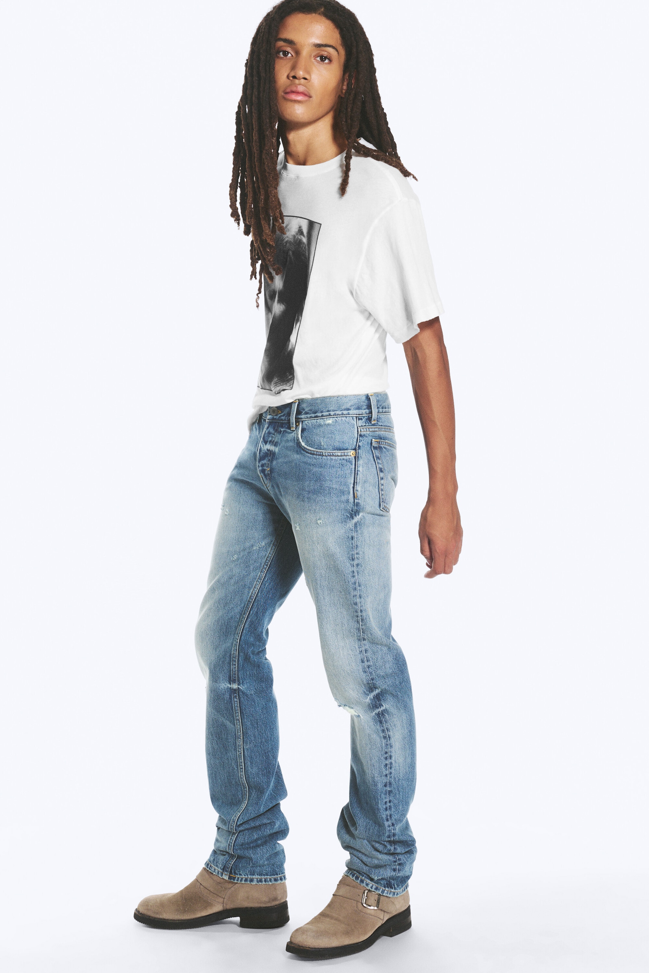 Stirrup Blue - Mellanblå - Comet low waist slim straight jeans - 2