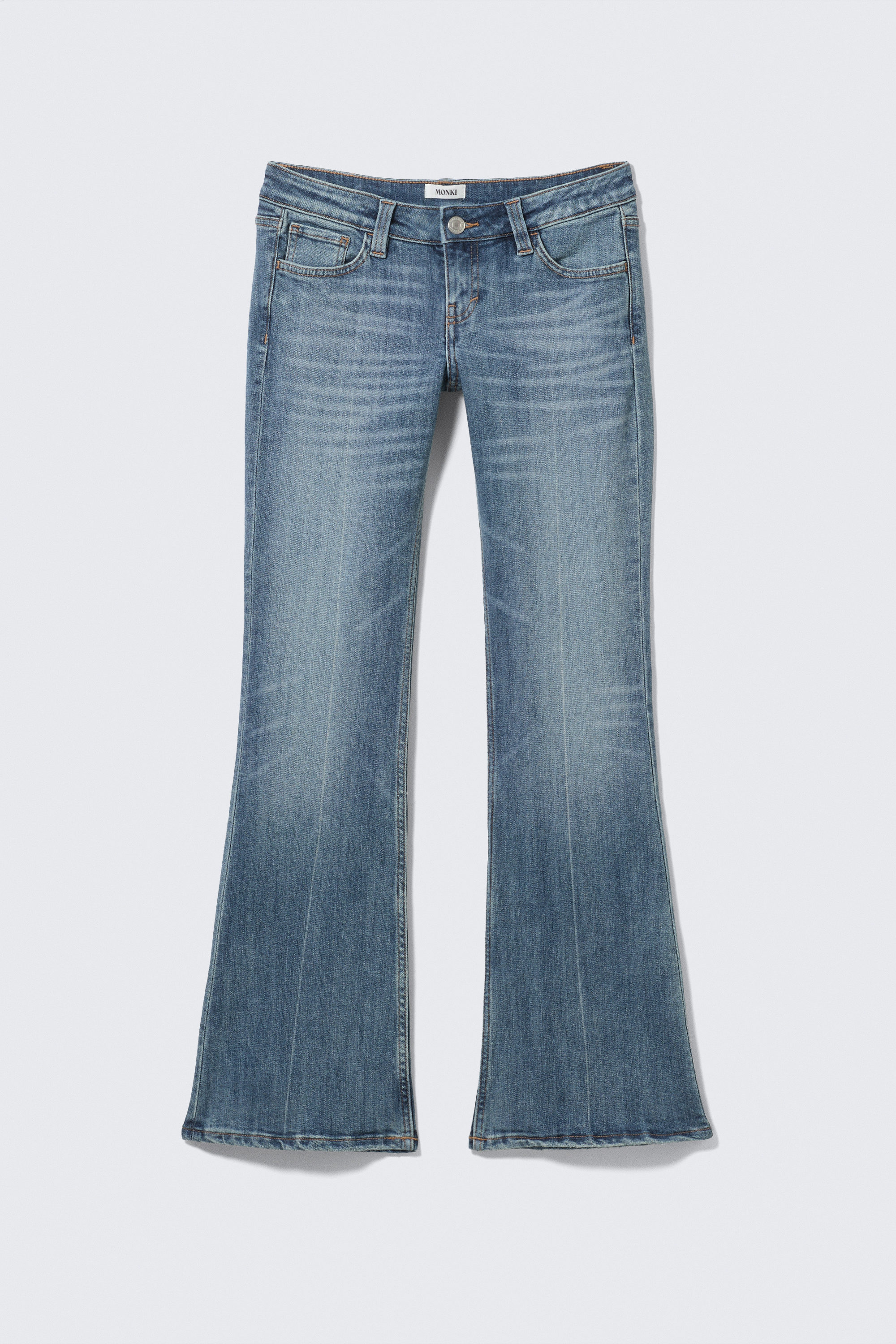 Radio Blue - Mellanblå - Low Rise Slim Flared Leg Jeans - 1