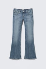 Radio Blue - Medium Blue - Low Rise Slim Flared Leg Jeans - 7