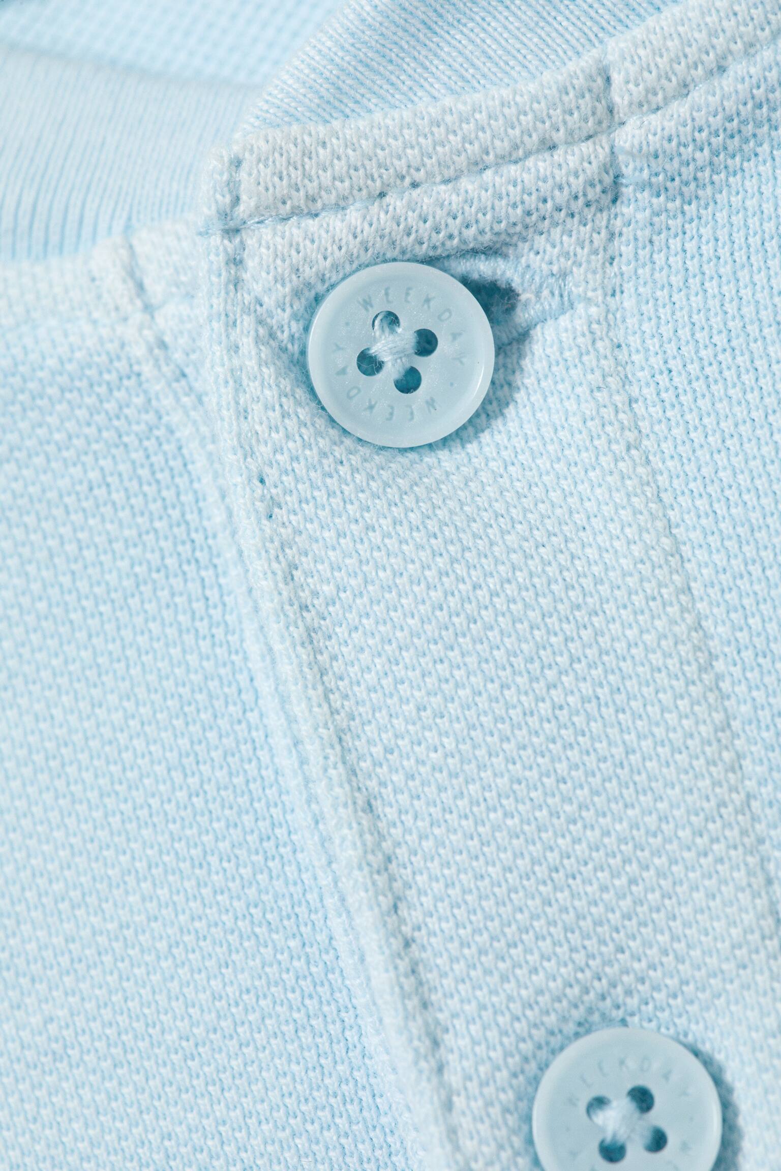 Locker geschnittenes Langarm-Henleyshirt - Hellblau/Dunkelgrau - 3