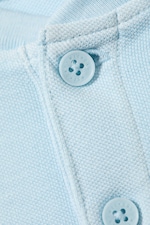 Ljusblå - Loose Long-Sleeved Henley T-shirt - 5