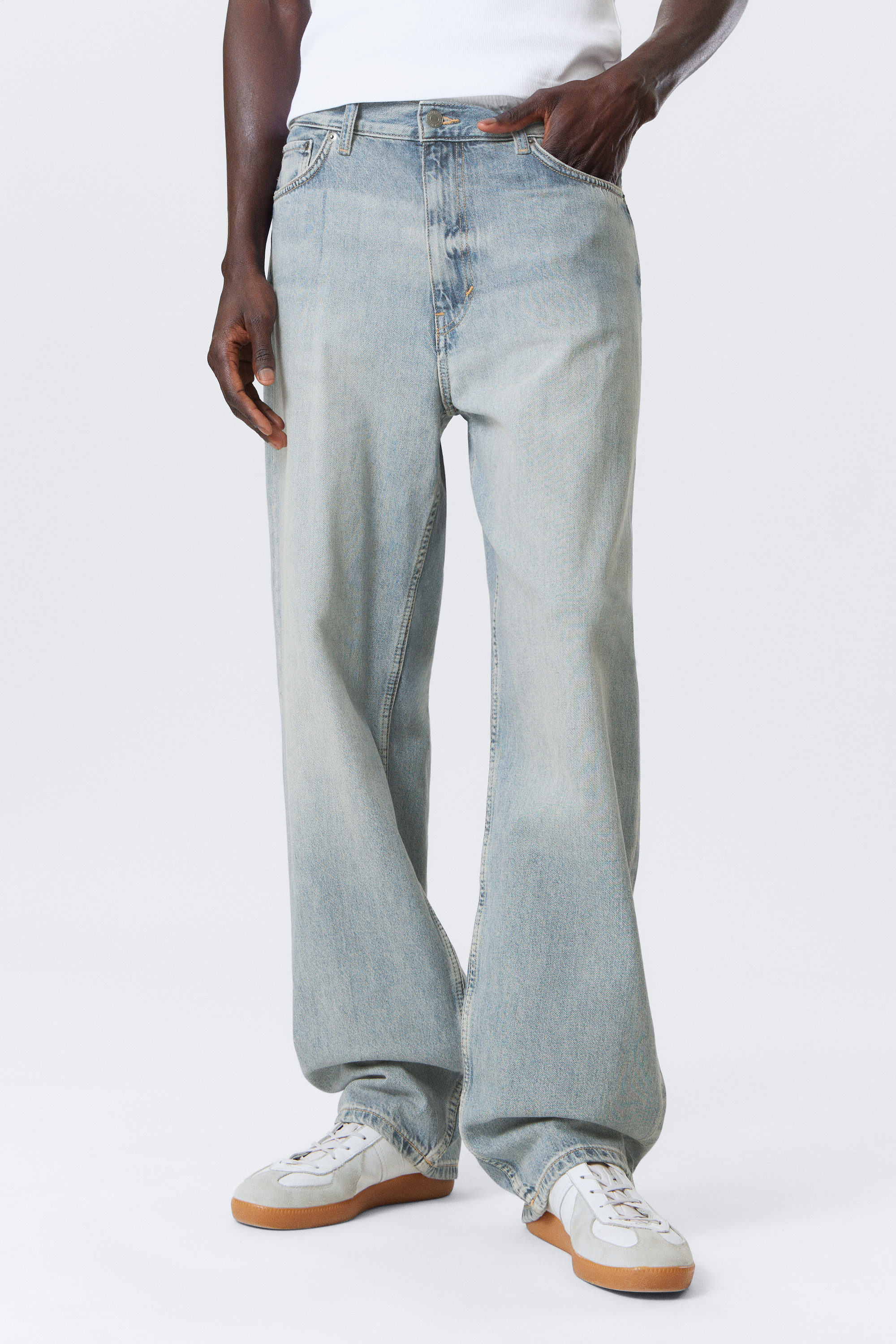 Brick Blue - Light Blue - Galaxy Loose Straight Leg Jeans - 4