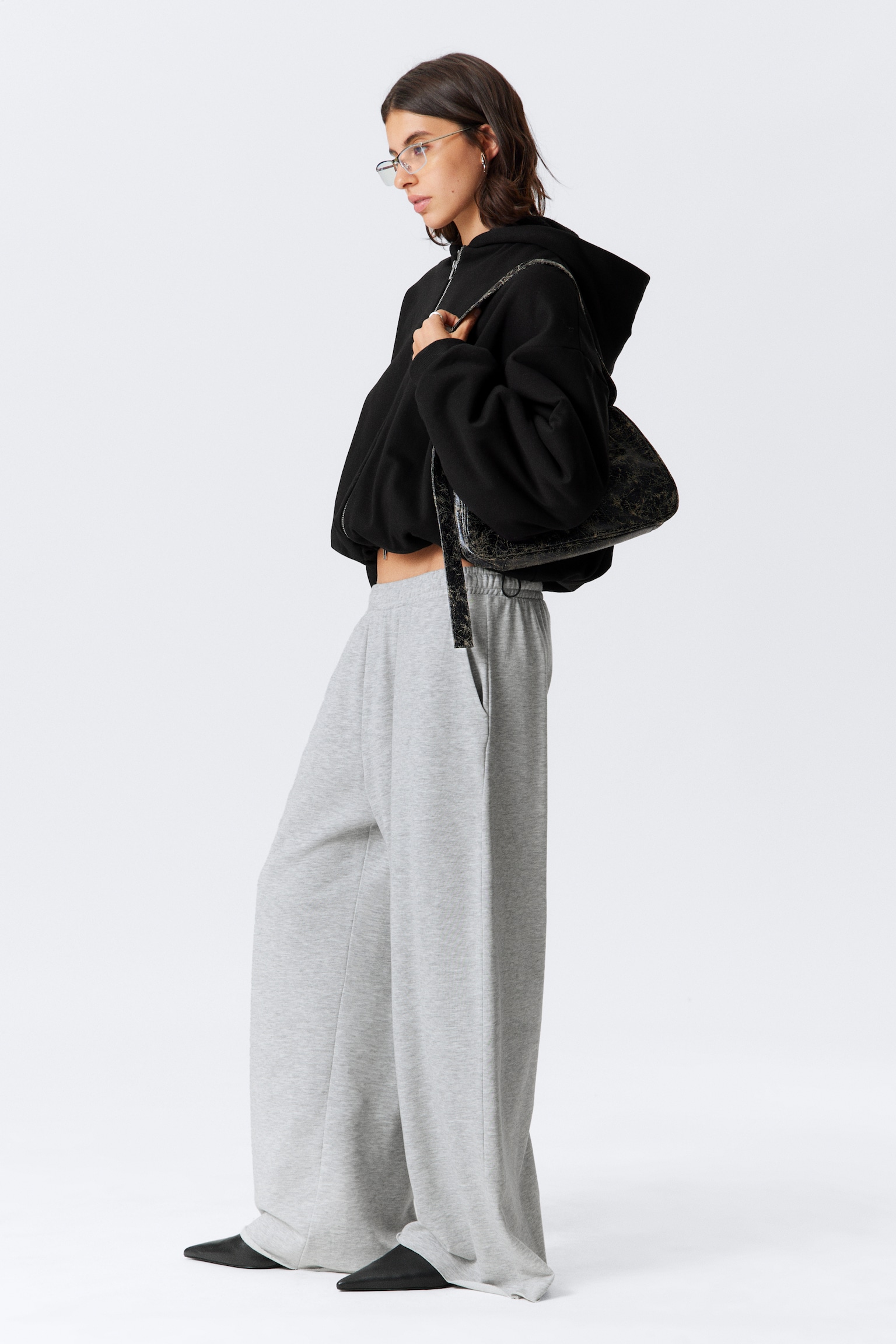 Oversized vida terry-sweatpants - Gråmelerad - 3