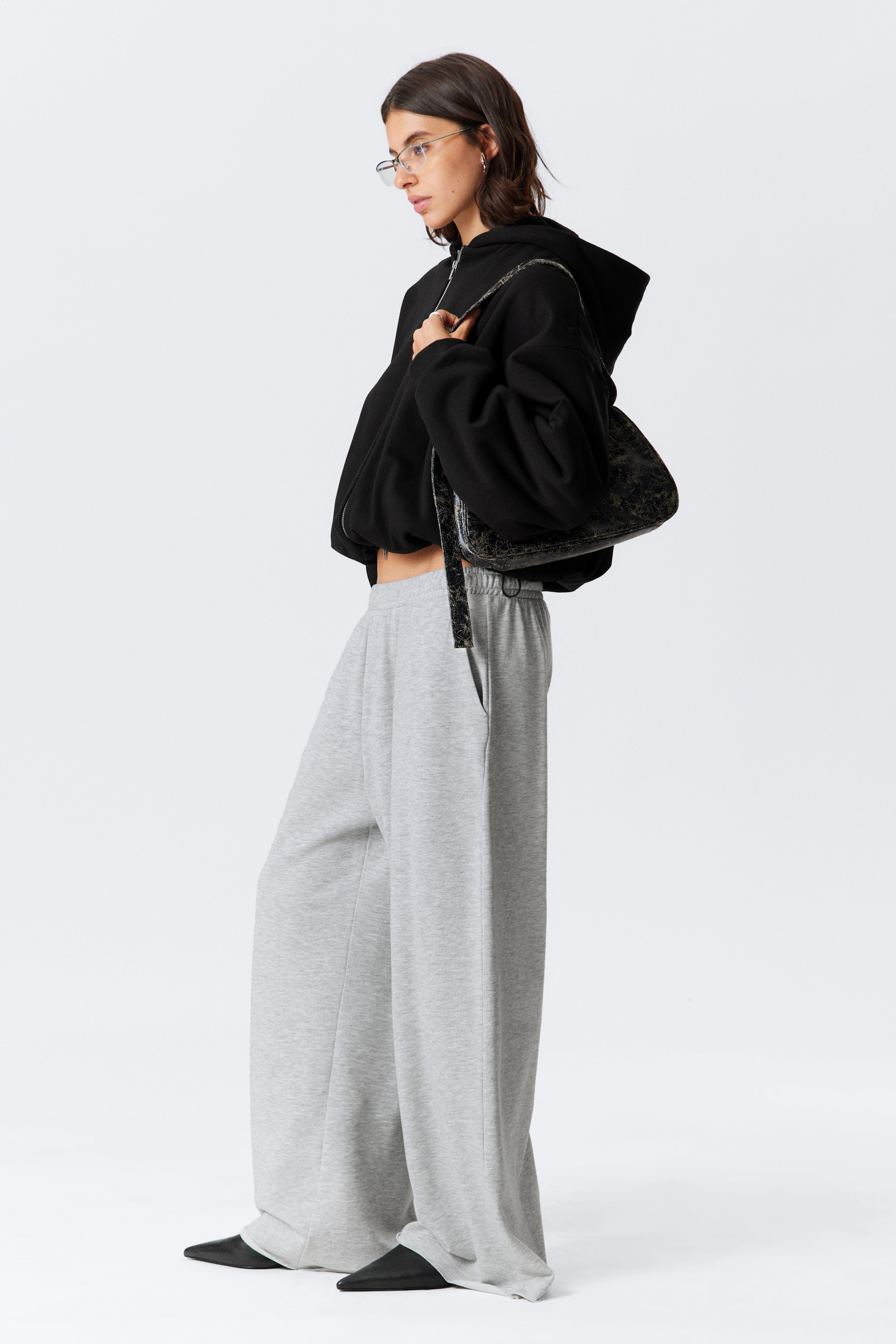 Visualizza immagine più grande: Pantalone sportivo Oversized Wide Leg Terry - Grigio mélange - DONNA | H&M IT 3