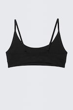 Black - Soft Seamless Scooped Bra - 1