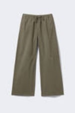 Khaki - Verwaschene Ripstop Hose mit lockerer Passform - 5