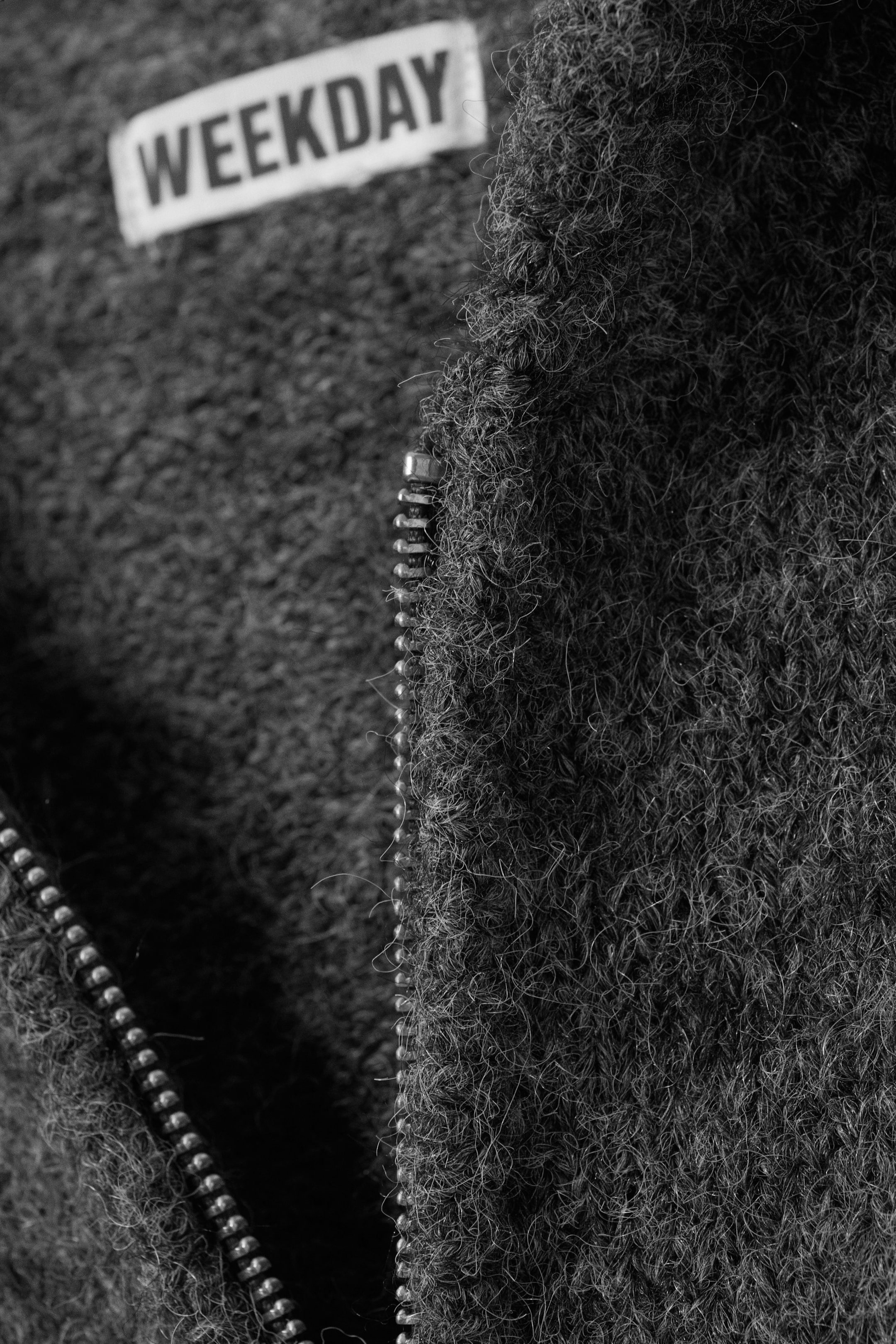 Donkergrijs - Gebreide boxy hoodie van wolmix met rits - 5