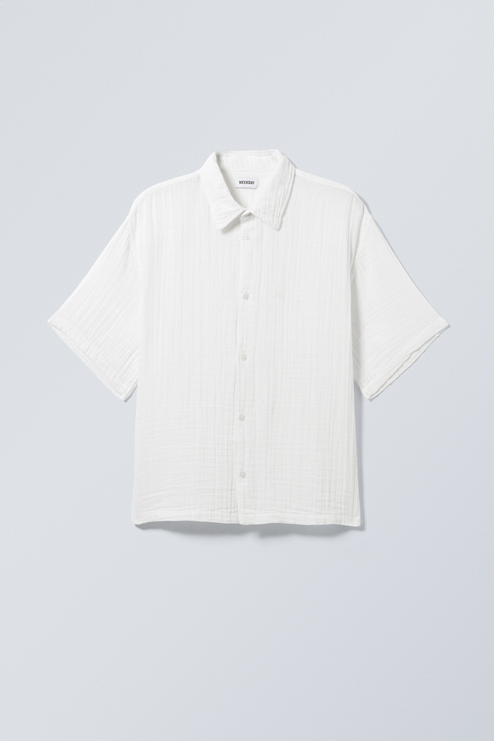 On ClimateShirt オン クライメイトシャツ ウィメンズS ホワイト oversized structured short sleeve shirt - White | Weekday WW