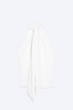 White - Draped Halterneck Top - 5