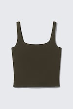 Dark Brown - Cropped Sports Top - 4