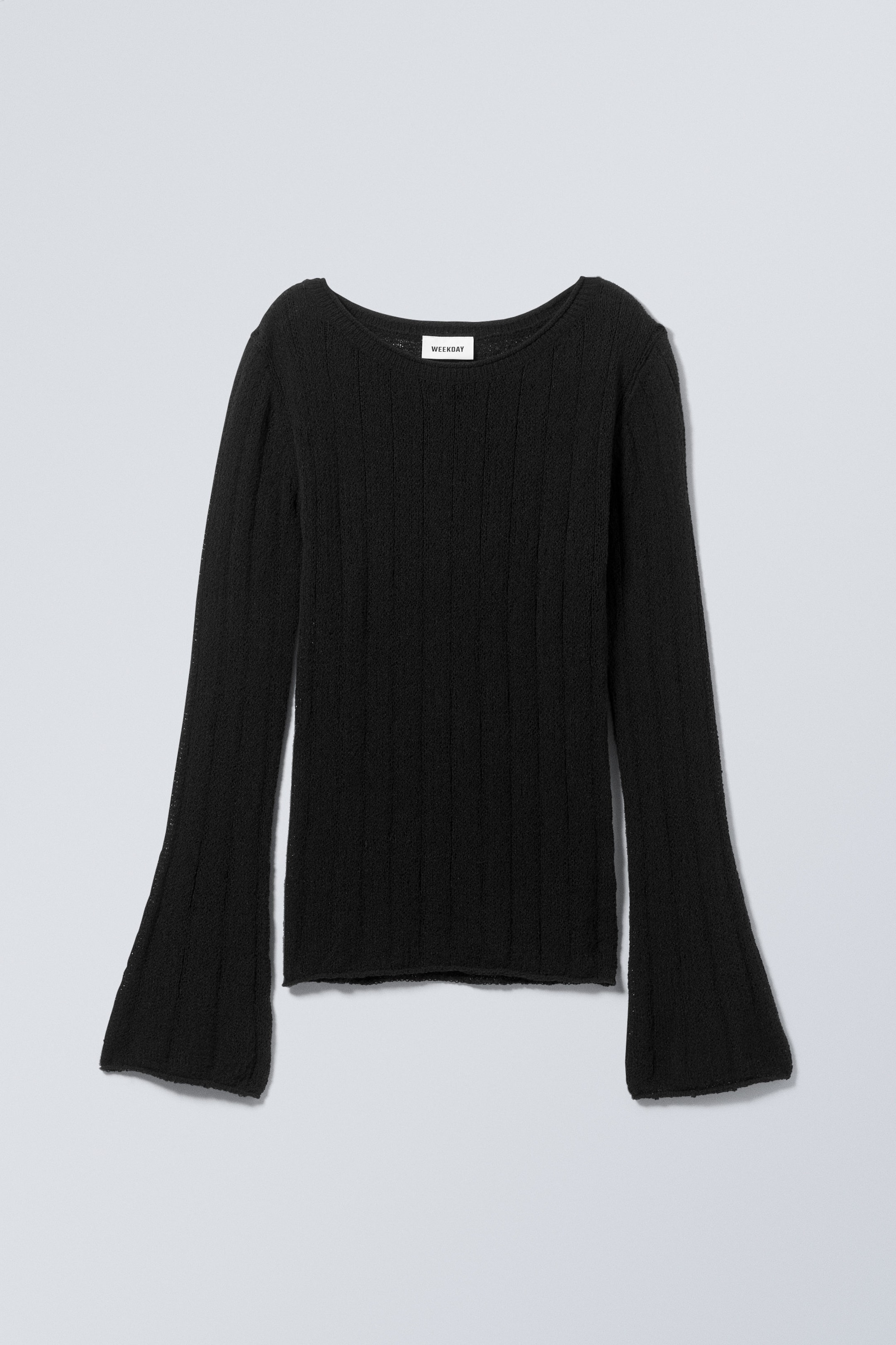 Black - Anessa Sheer Knit Sweater - 0