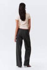 Dark Grey - Loose Carpenter Linen Blend Trousers - 2