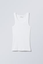 White - Close Fitted Tank Top - 0