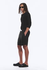 Black - Relaxed Linen Drawstring Shorts - 2