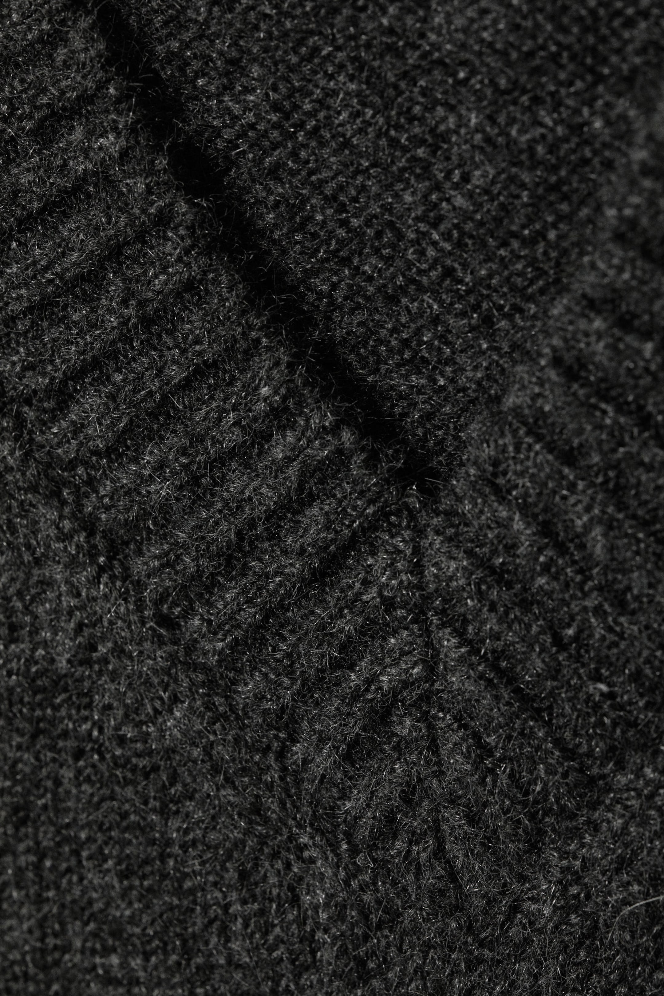 Dark Grey Melange - Knitted V-neck Vest - 1