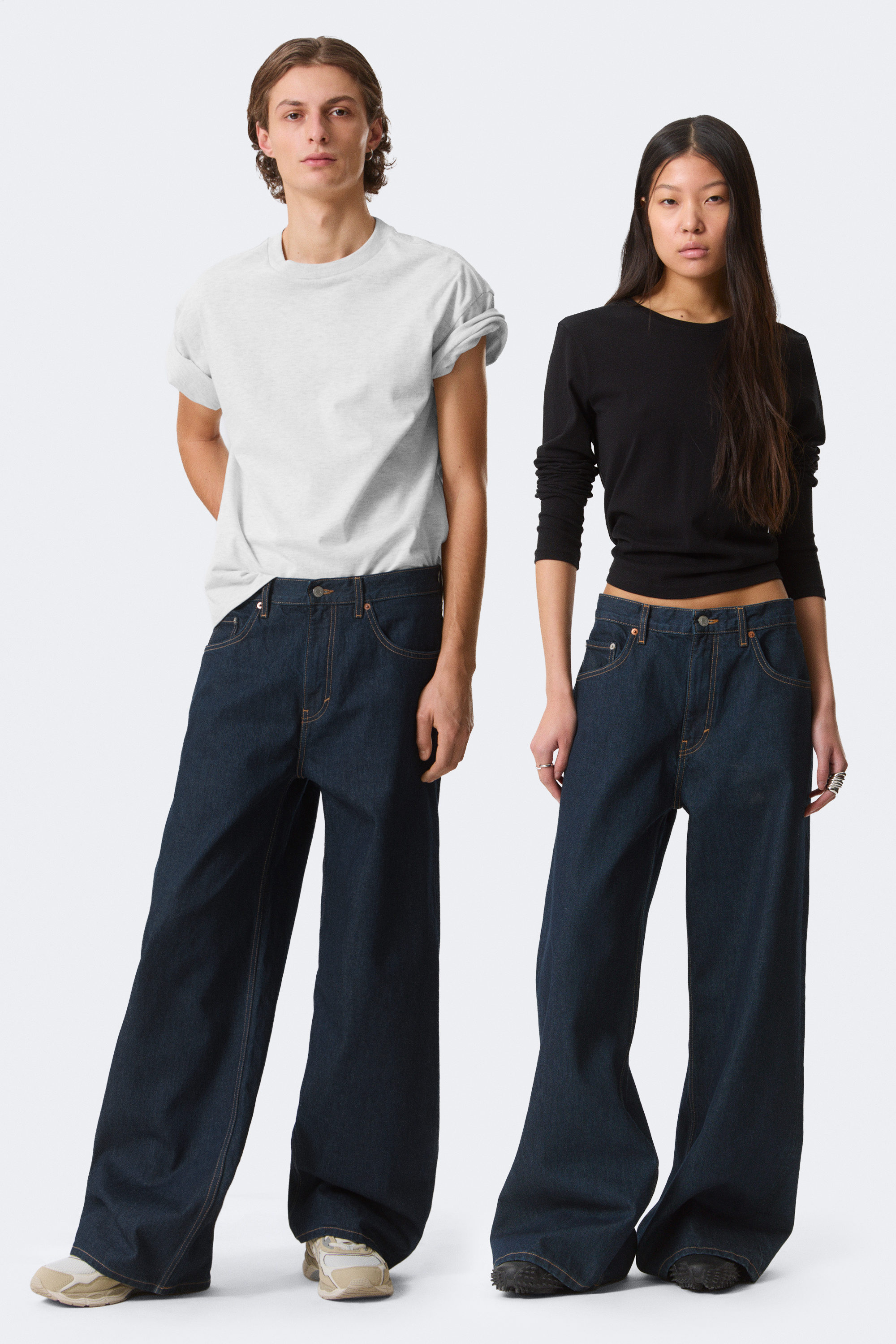 Blue Rinse - Dunkelblau - Solar Loose Wide Leg Unisex Jeans - 1