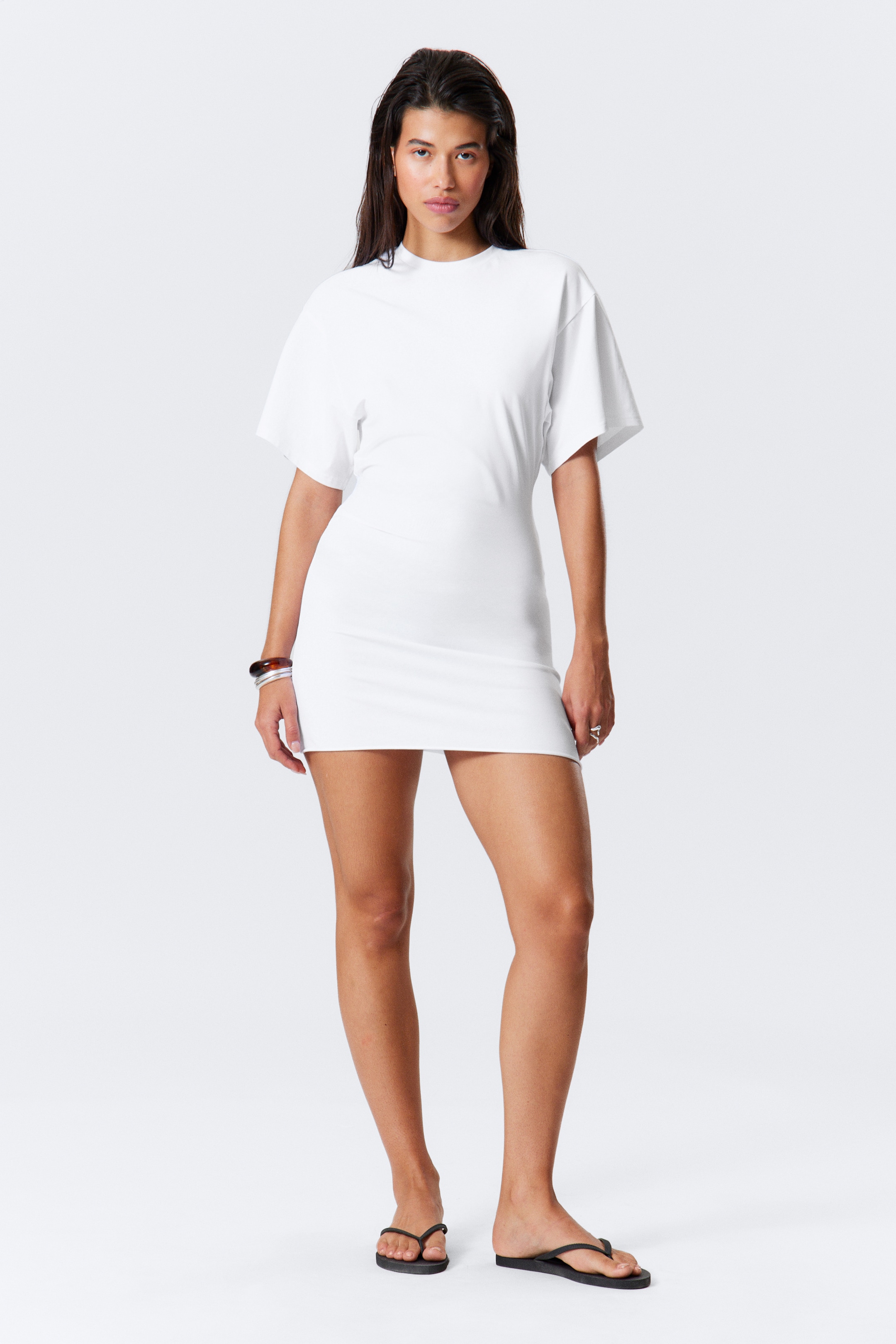 Größeres Bild anzeigen: Kurzärmeliges Mini-T-Shirt-Kleid - Weiß - Ladies | H&M AT 1