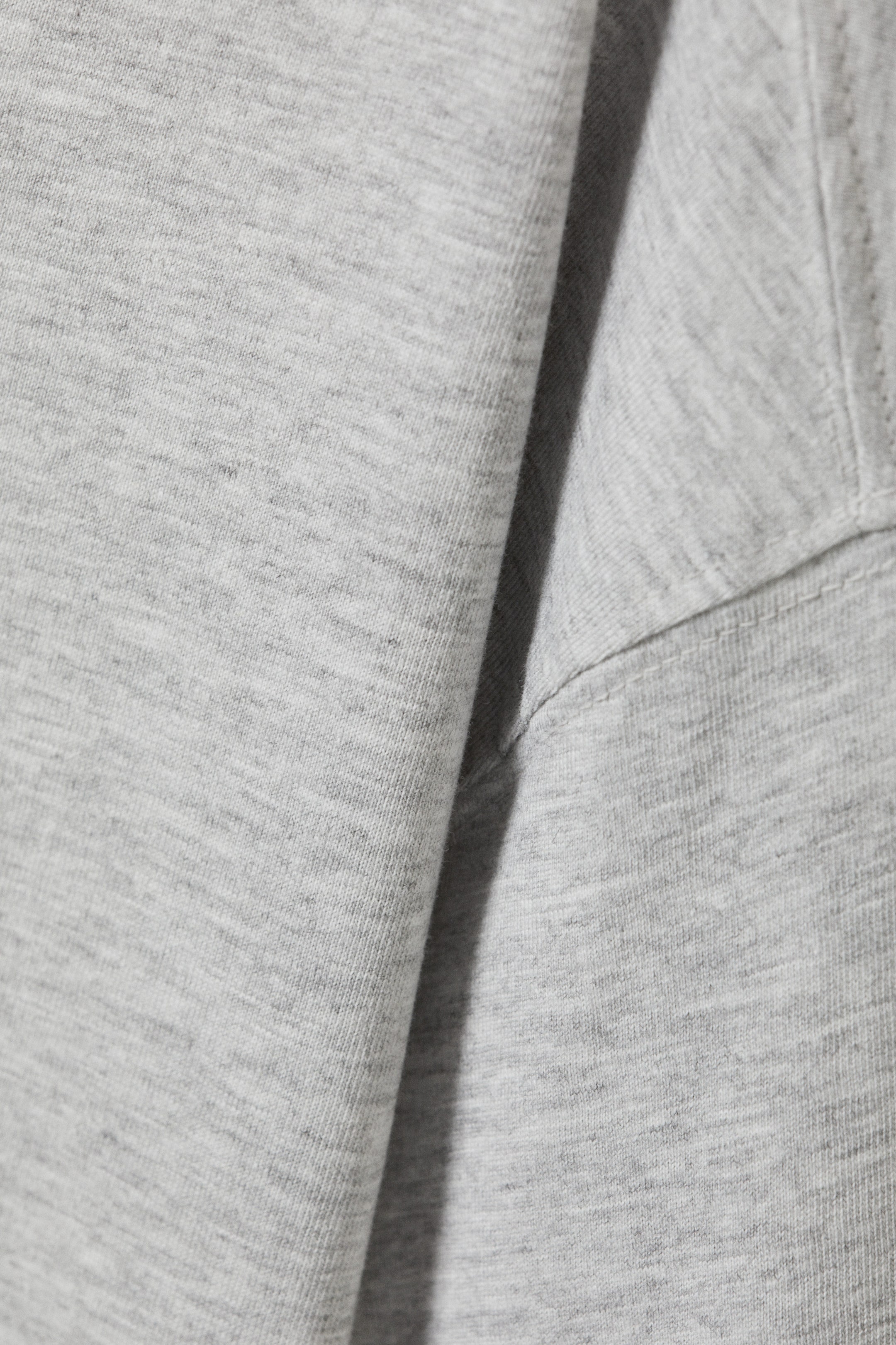 Gris chiné - T-shirt coton carré manches longues - 4