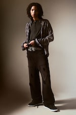 Dark Blue - Distressed Cotton Terry Sweatpants - 0