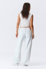 Ice Blue - Light Blue - Ample Low Rise Loose Wide Leg Jeans - 4