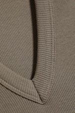 Dimgrå - Ribbat V-ringat linne - 4