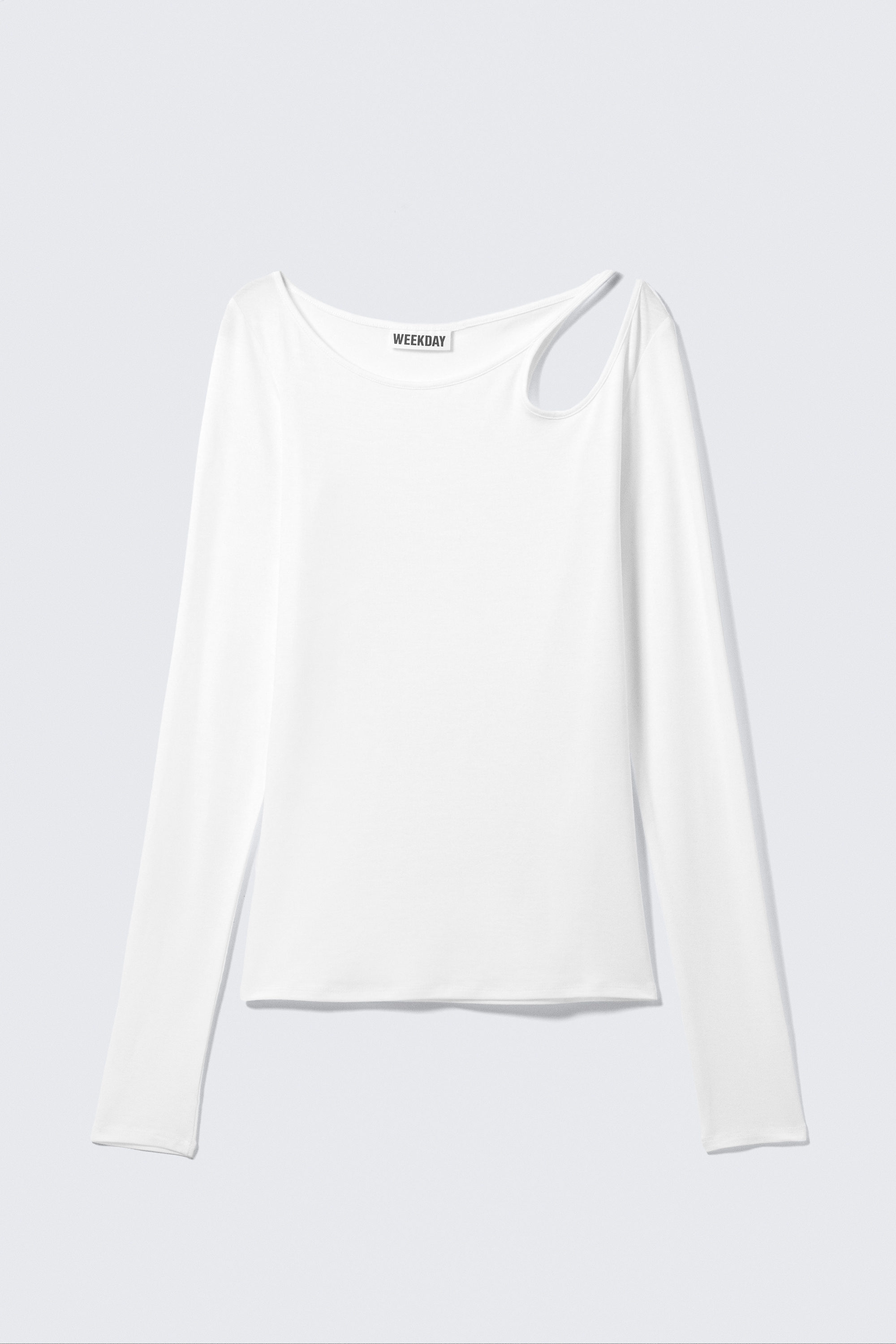 White - Long-Sleeved Off-Shoulder Top - 4