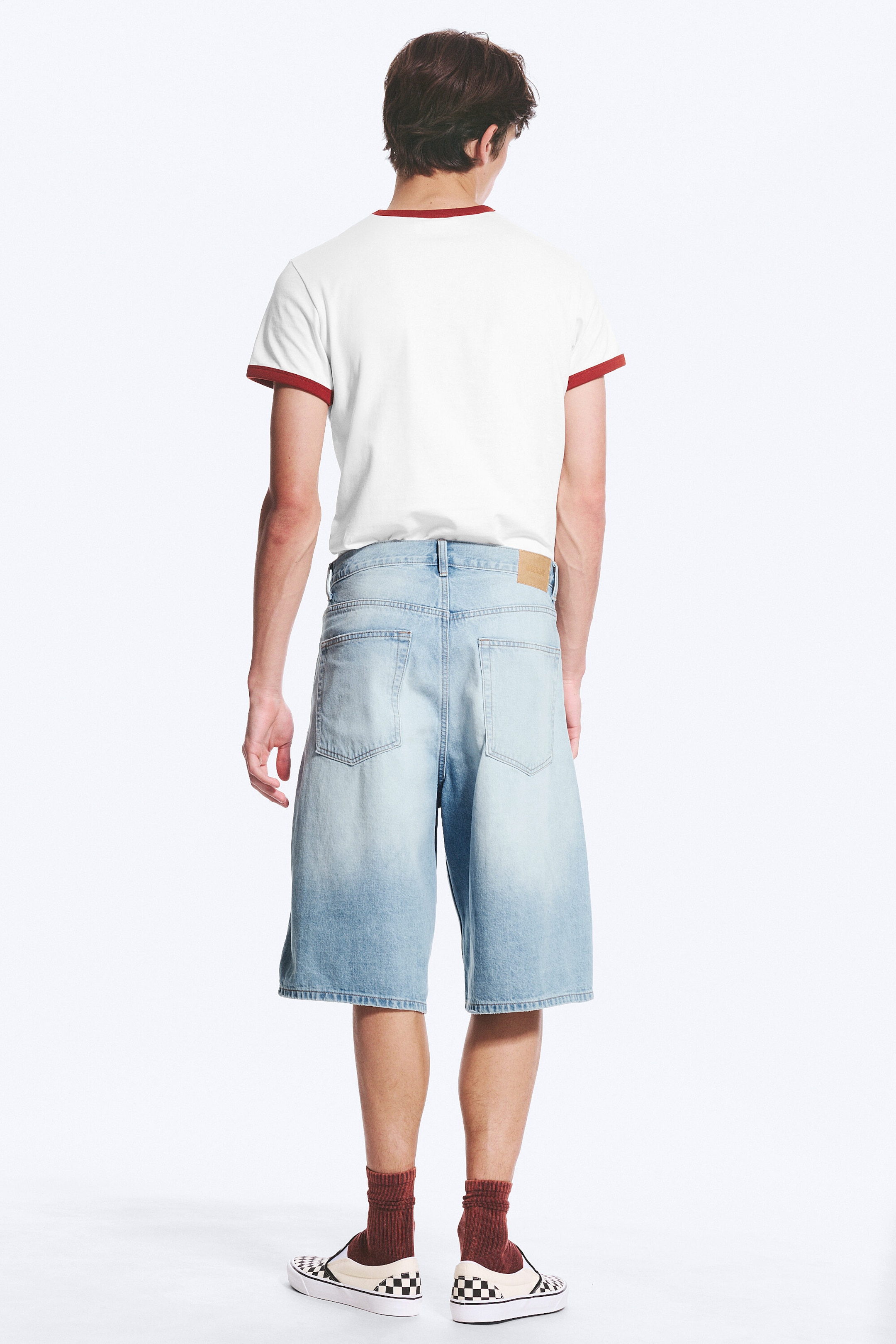 Kimberley Blue - Light Blue - Astro Mid Rise Loose Baggy Denim Shorts - 7