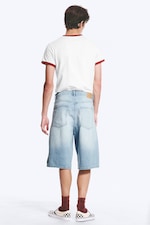Kimberley Blue - Light Blue - Astro Mid Rise Loose Baggy Denim Shorts - 7
