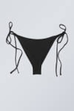 Schwarz - Bikinihöschen mit Riemen - 4