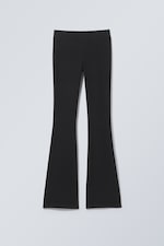 Black - Flared Jersey Trousers - 0