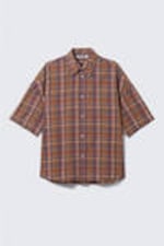 Red Multi Checkr - Checked Oversized Short Sleeve Shirt - 4