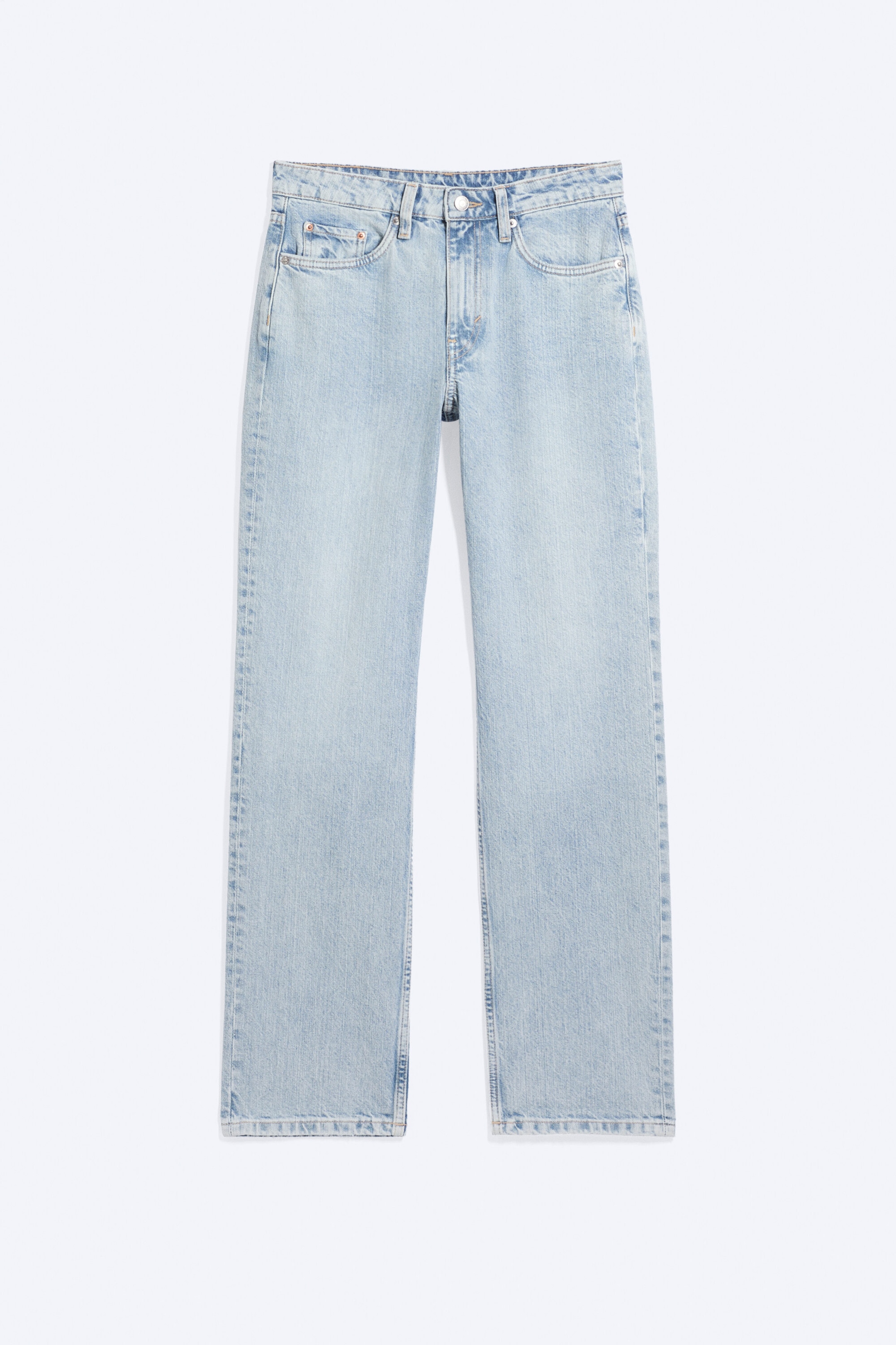 Dream Blue - Light Blue - Laika Mid Rise Regular Straight Jeans - 5