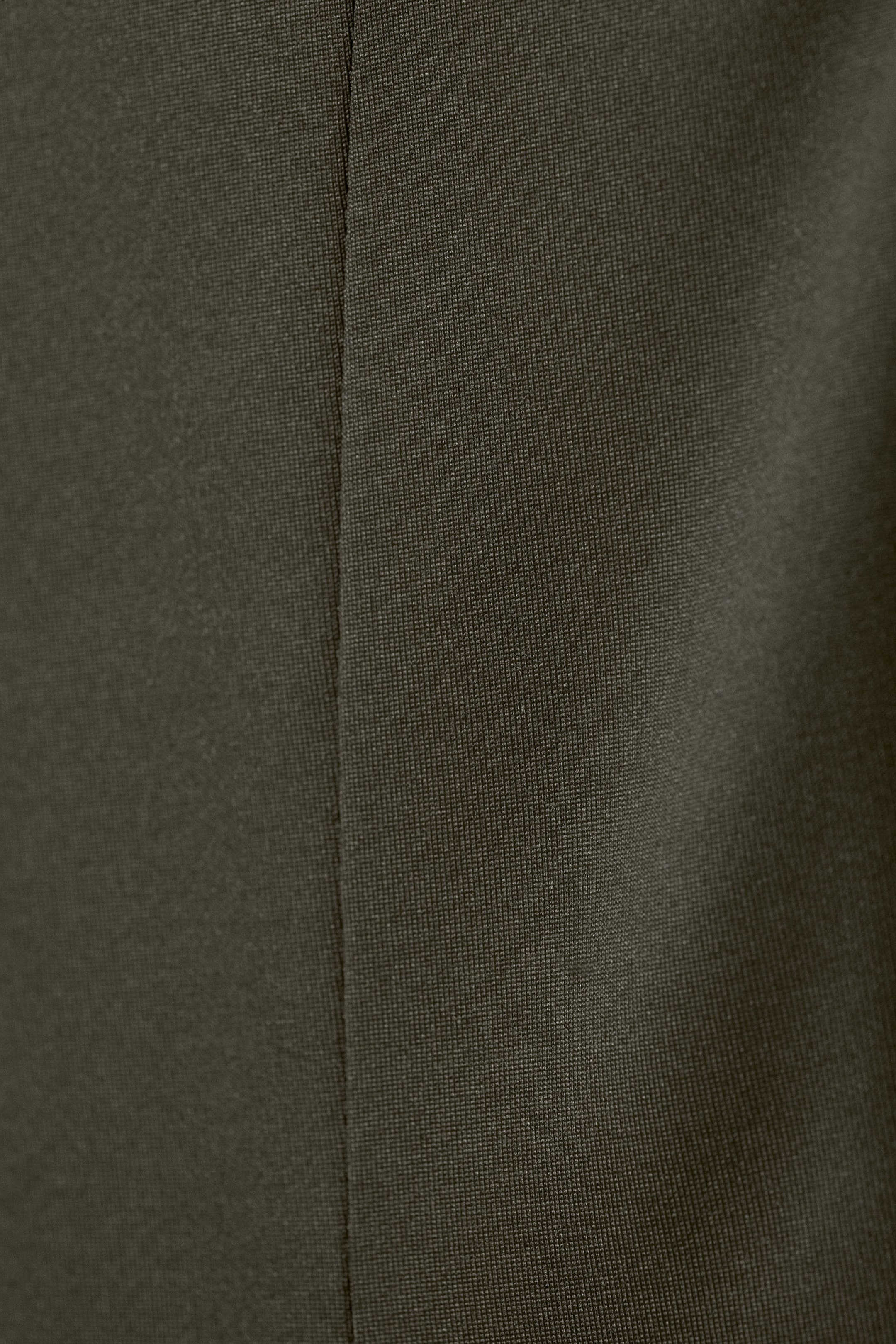 Dark Khaki Green - Peplum Boat-Neck Top - 1