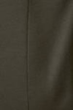 Dark Khaki Green - Peplum Boat-Neck Top - 1