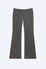 Mørkegrå - Dressbukse med bootcut og lavt liv - 0