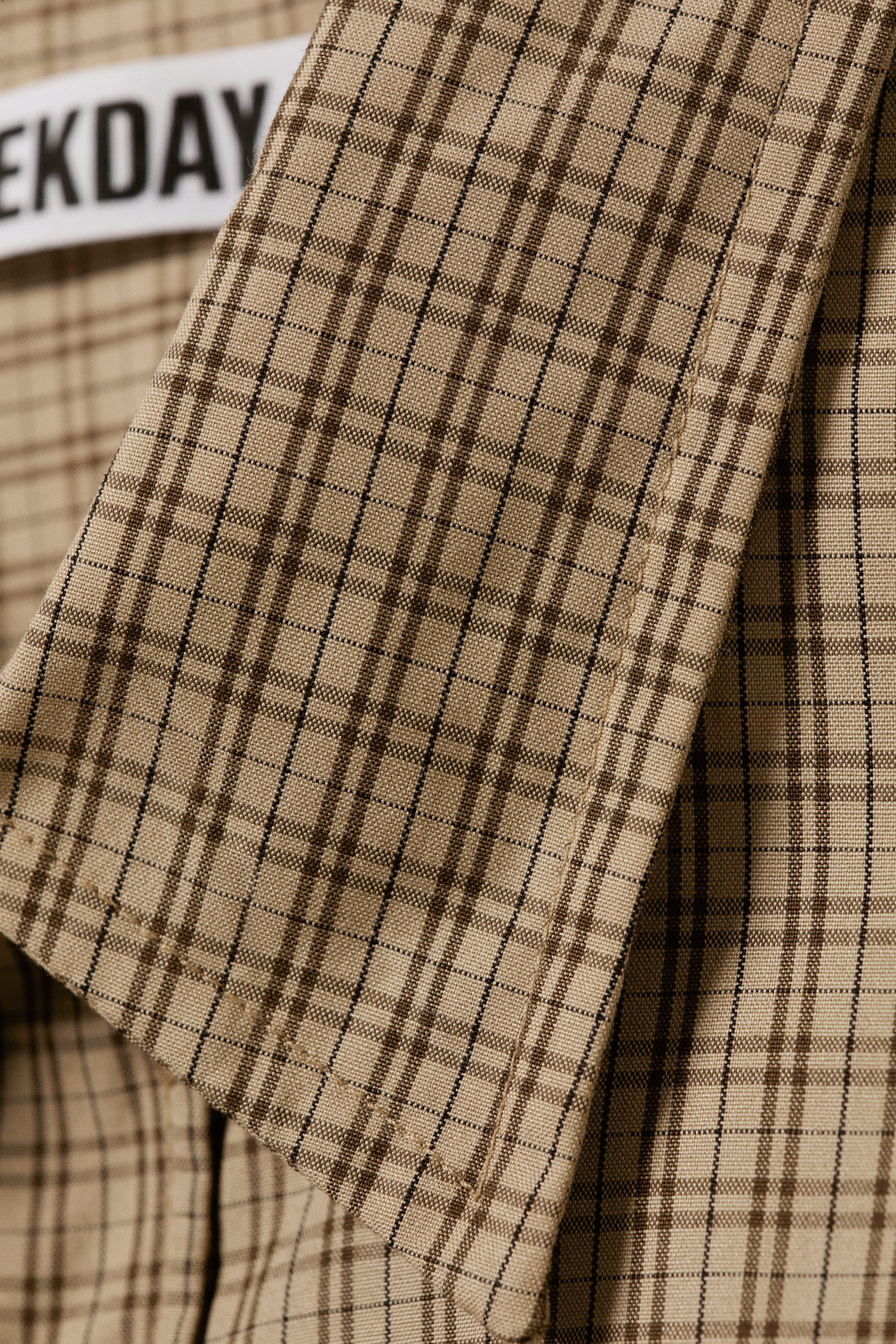 Beige Check - Relaxed Boxy Poplin Shirt - 5