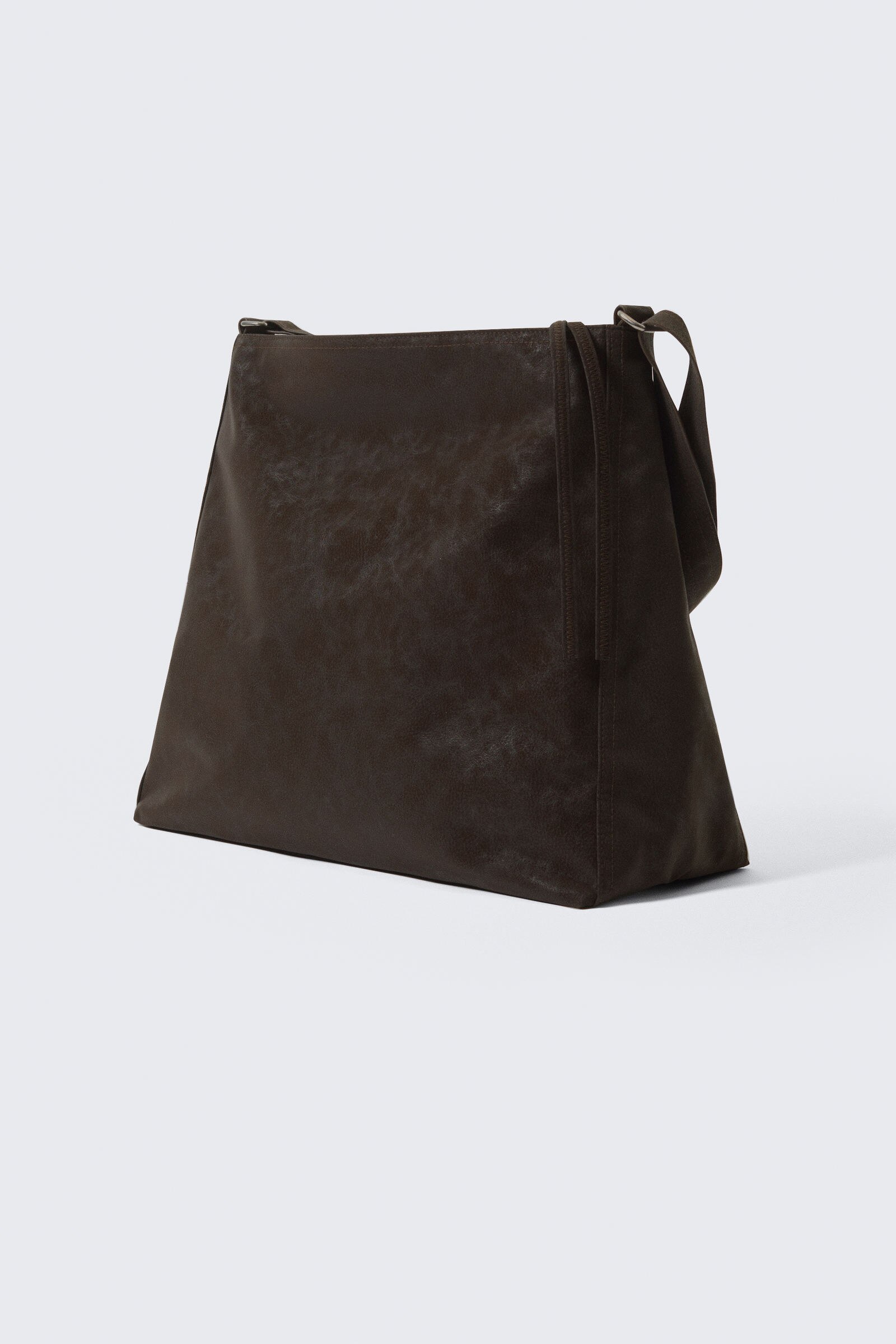 large rectangular drawstring shoulder bag - Black | Monki WW