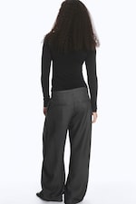 Black - Anti-plunge V-neck top - 1