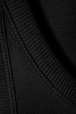 Black - Fitted Rib Tank Top - 4