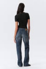 Deep Cyan - Medium Blue - Moon Mid Rise Regular Bootcut Leg Jeans - 4