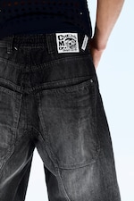 Black Web - Black - Dunno Unisex Loose Fit Carpenter Jorts - 5