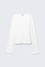 White - Long Sleeve Cotton Top - 3