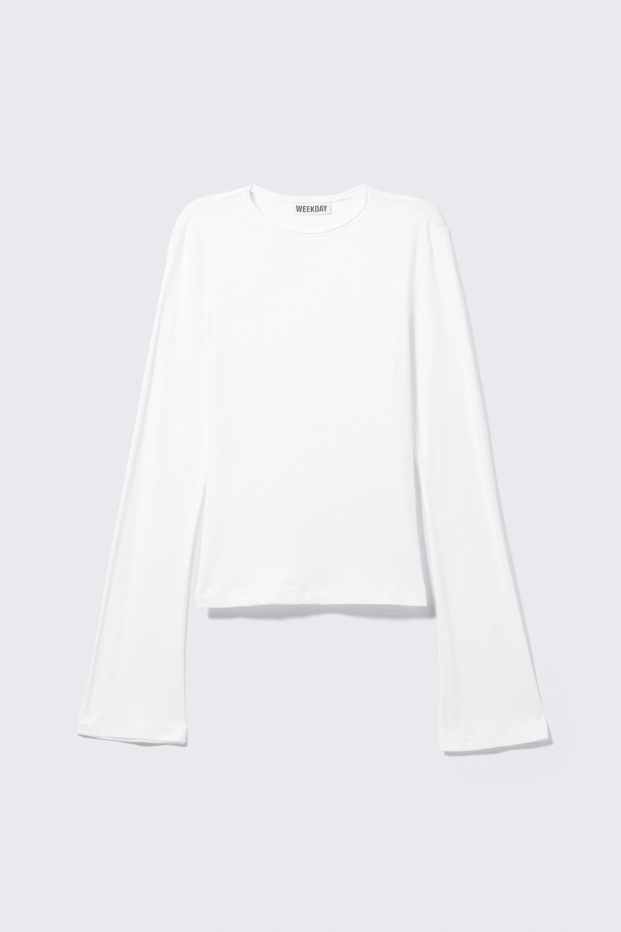 Wit - Katoenen top met lange mouw - 0