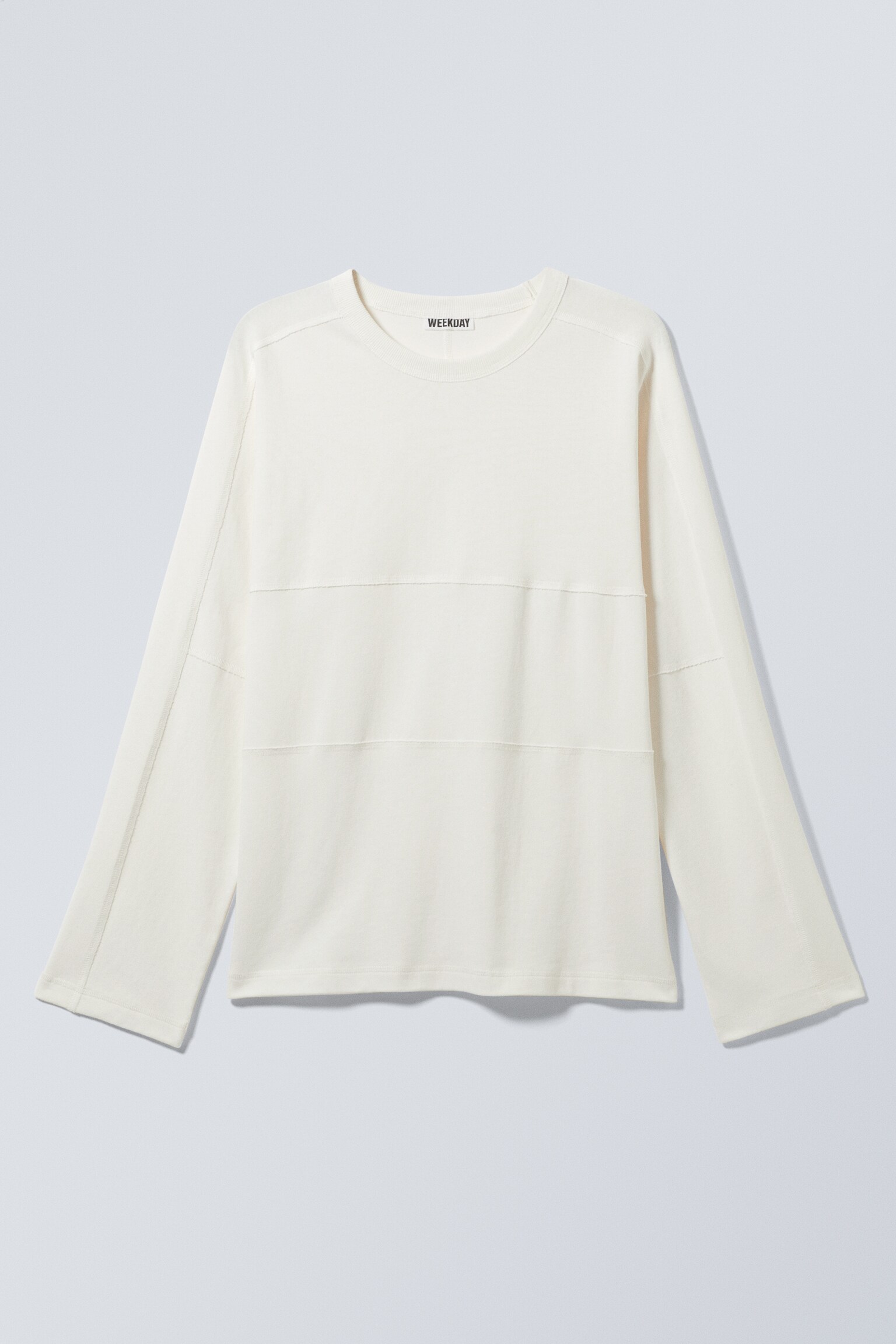 T-shirt effetto rovesciato a maniche lunghe - Bianco sporco