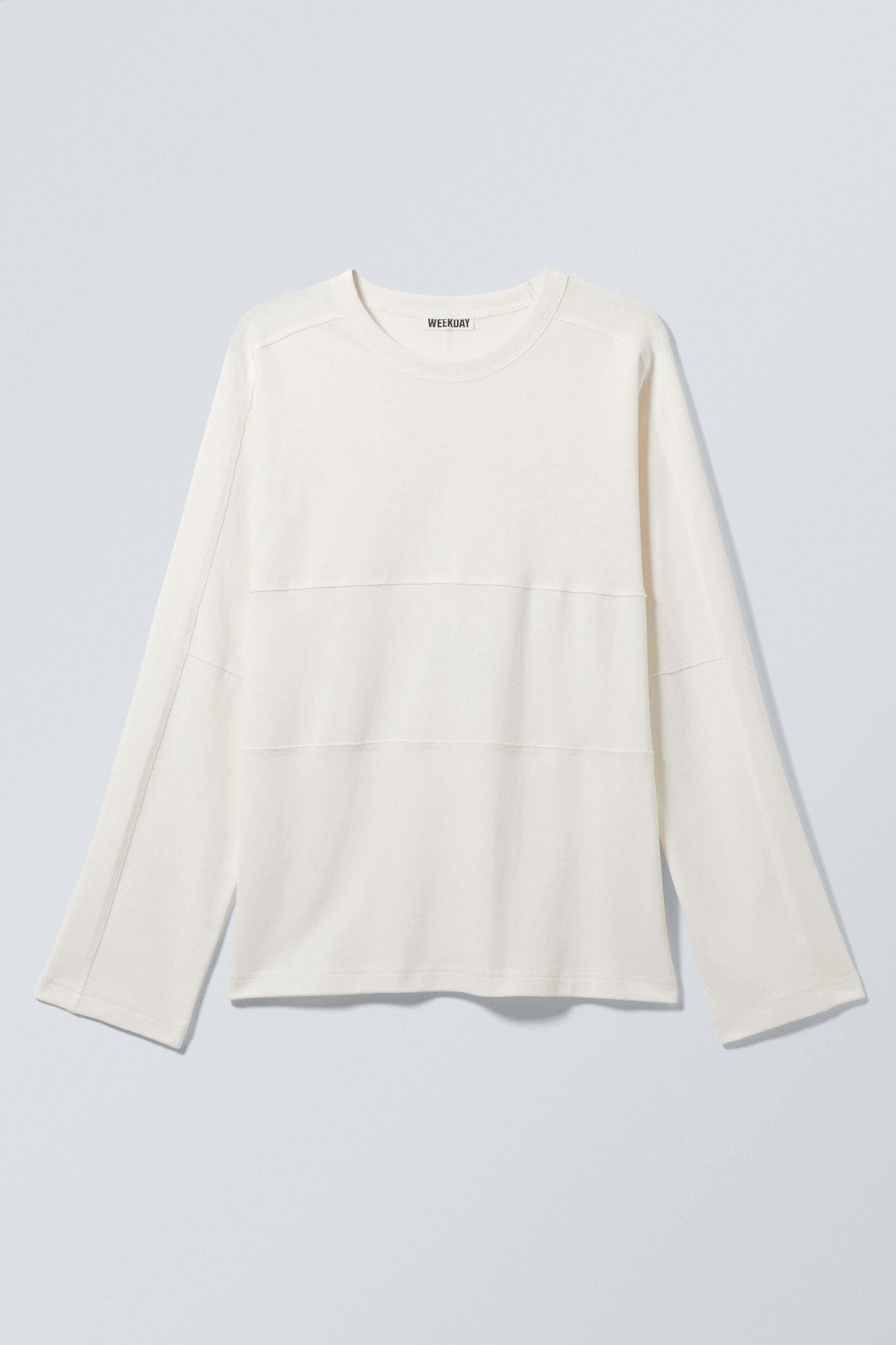 Grotere afbeelding bekijken: Long-Sleeved Inside-out T-shirt - Off-white - HEREN | H&M BE 1