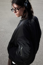 Dunkelgrau - Oversized Bomberjacke aus Twill - 4