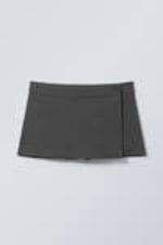 Donkergrijs gemêleerd - Geklede mini-rok - 4