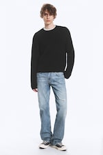 Svart - Avslappnad bomullsjumper - 1
