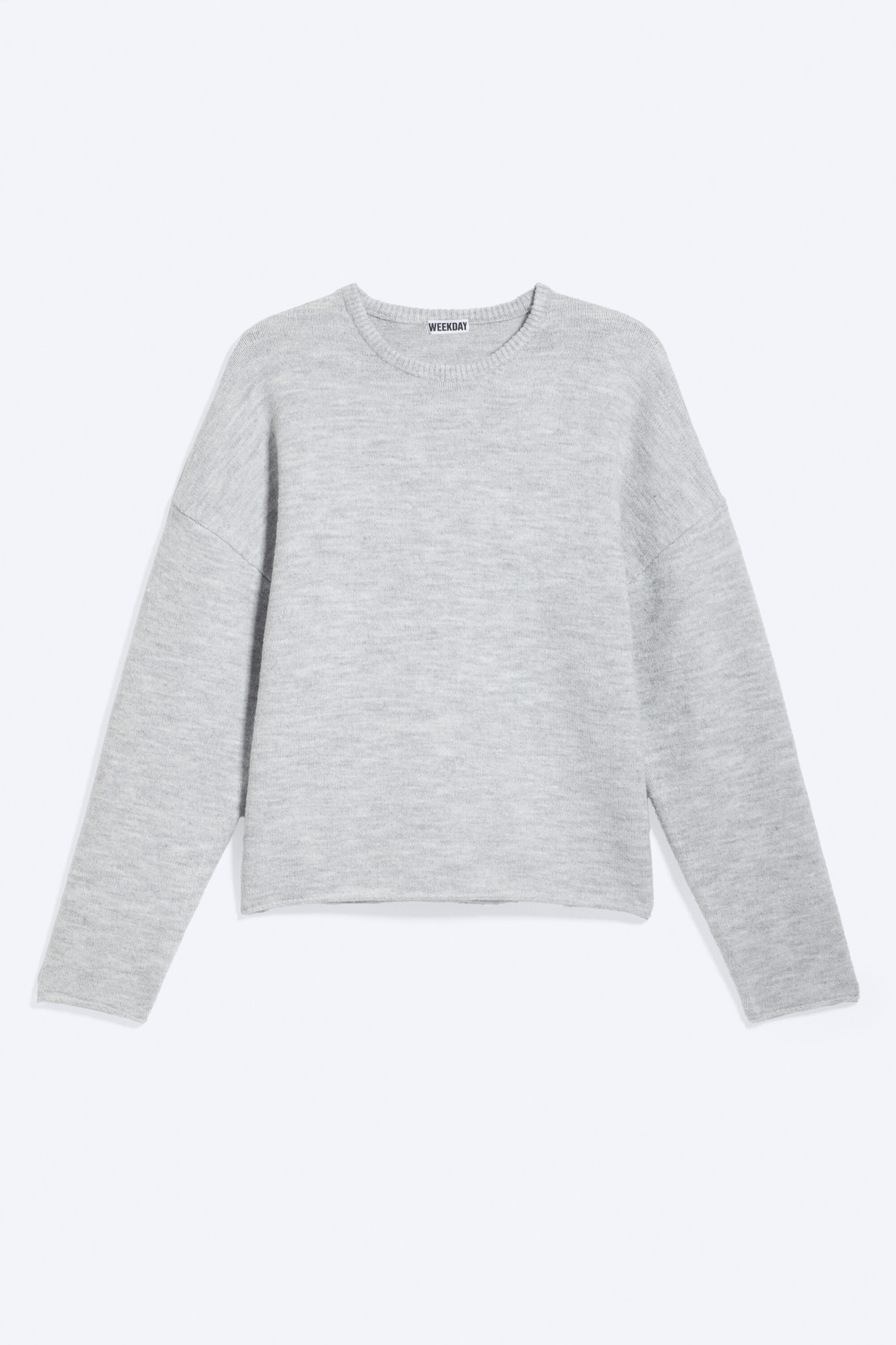 Light Grey Melange - Boxy Knitted Jumper - 7