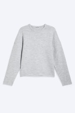Light Grey Melange - Boxy Knitted Jumper - 7